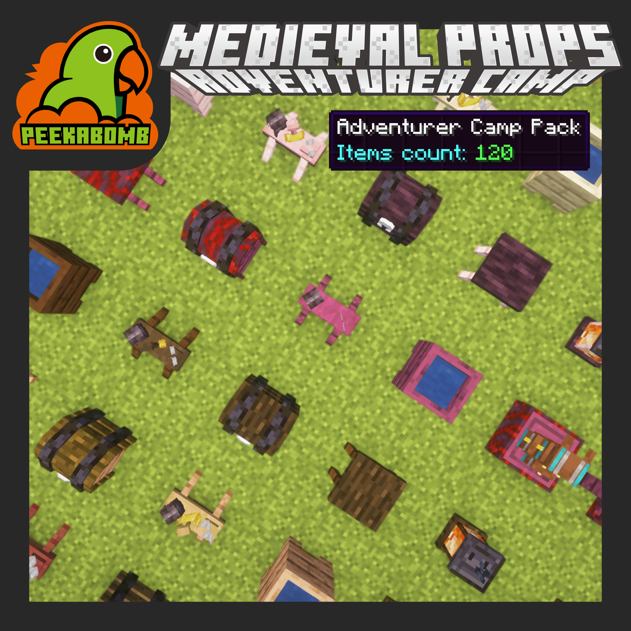 🏕️Adventurer Camp Pack [Over 100+ Models!] Minecraft Texture Pack